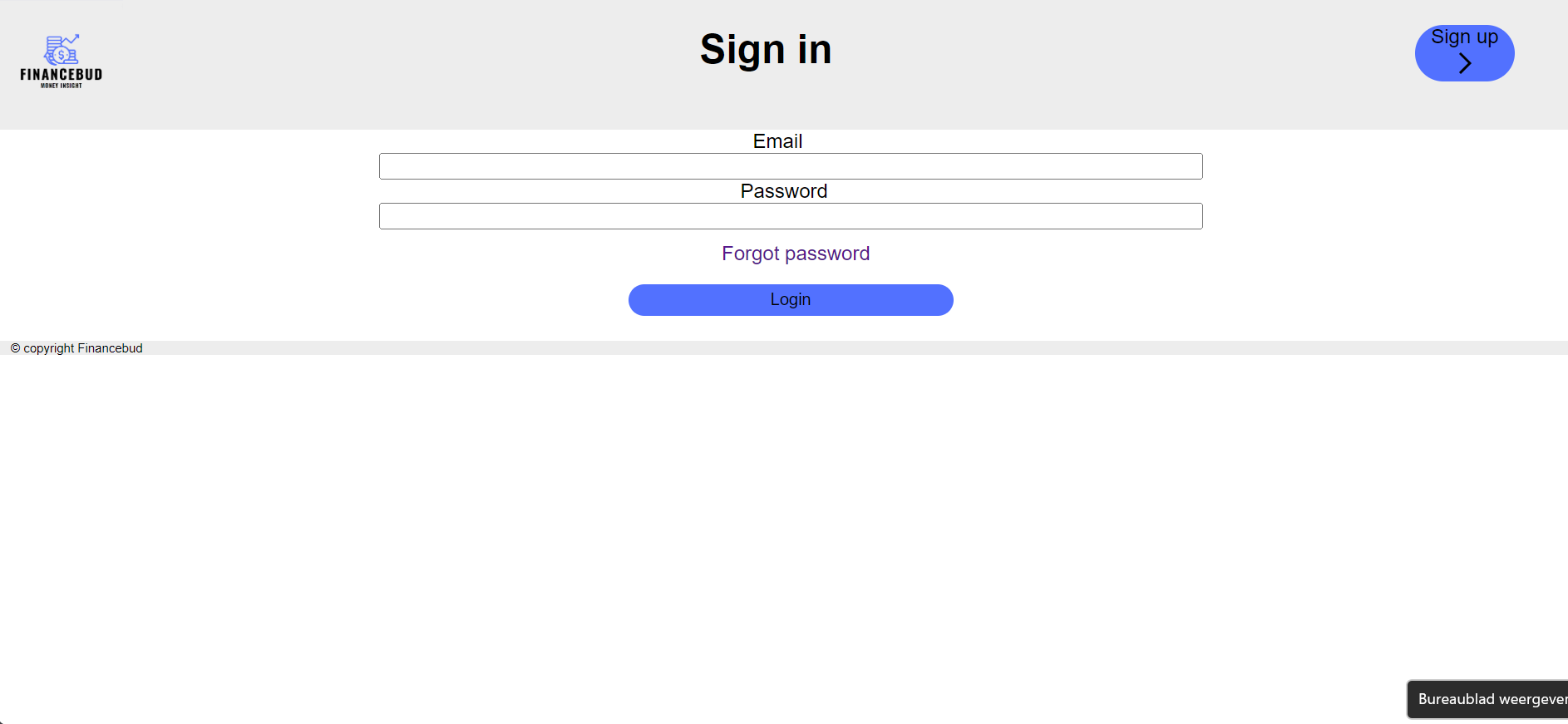 Financebud-login-page