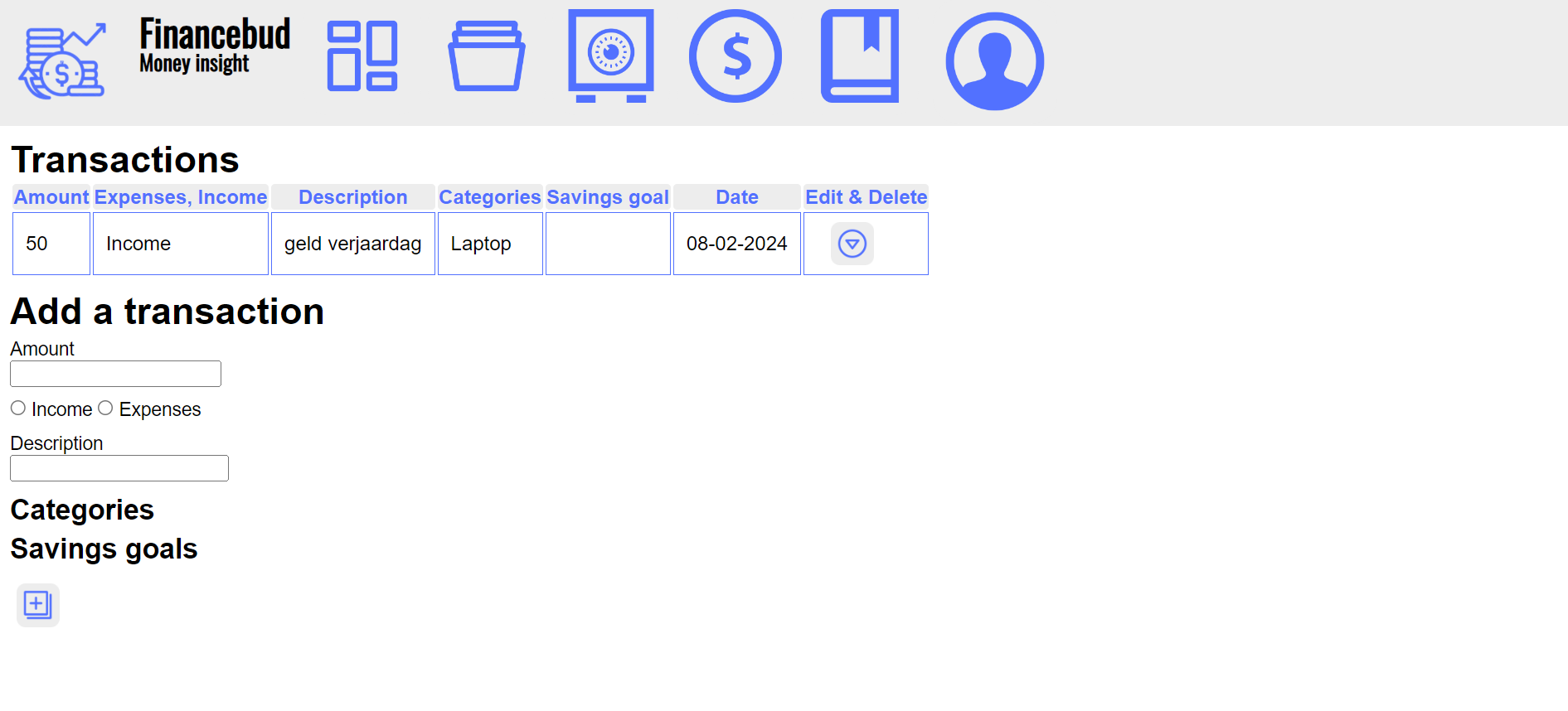 Financebud-transaction-page